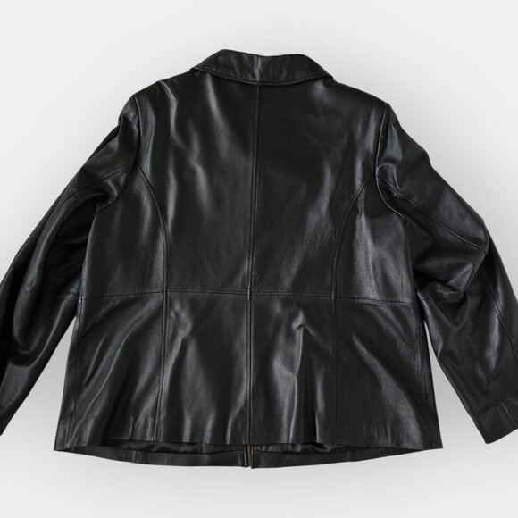 Mod 90s Plus Size Leather Jacket - Picture 4 of 5